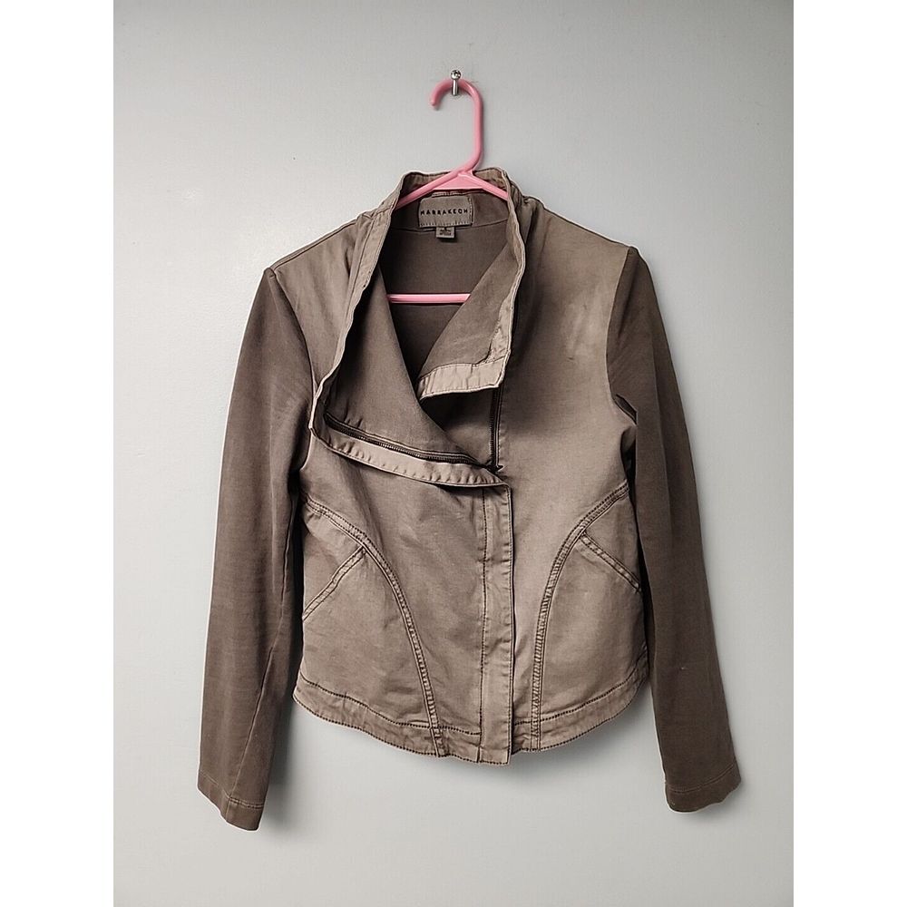 Anthropologie Womens S MARRAKECH Ronika‎ Draped MOTO JACKET Gray Small